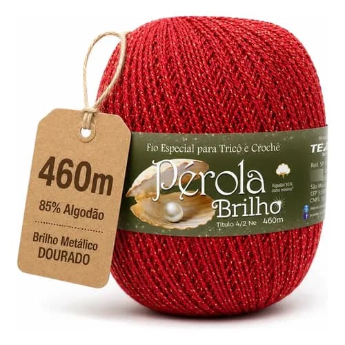 Fio De Algodão Com Brilho Para Tricô E Crochê