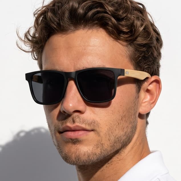 Óculos de Sol Polarizado Quadrado Escuro Premium Classico Resistente Moda Praia Verao uv400