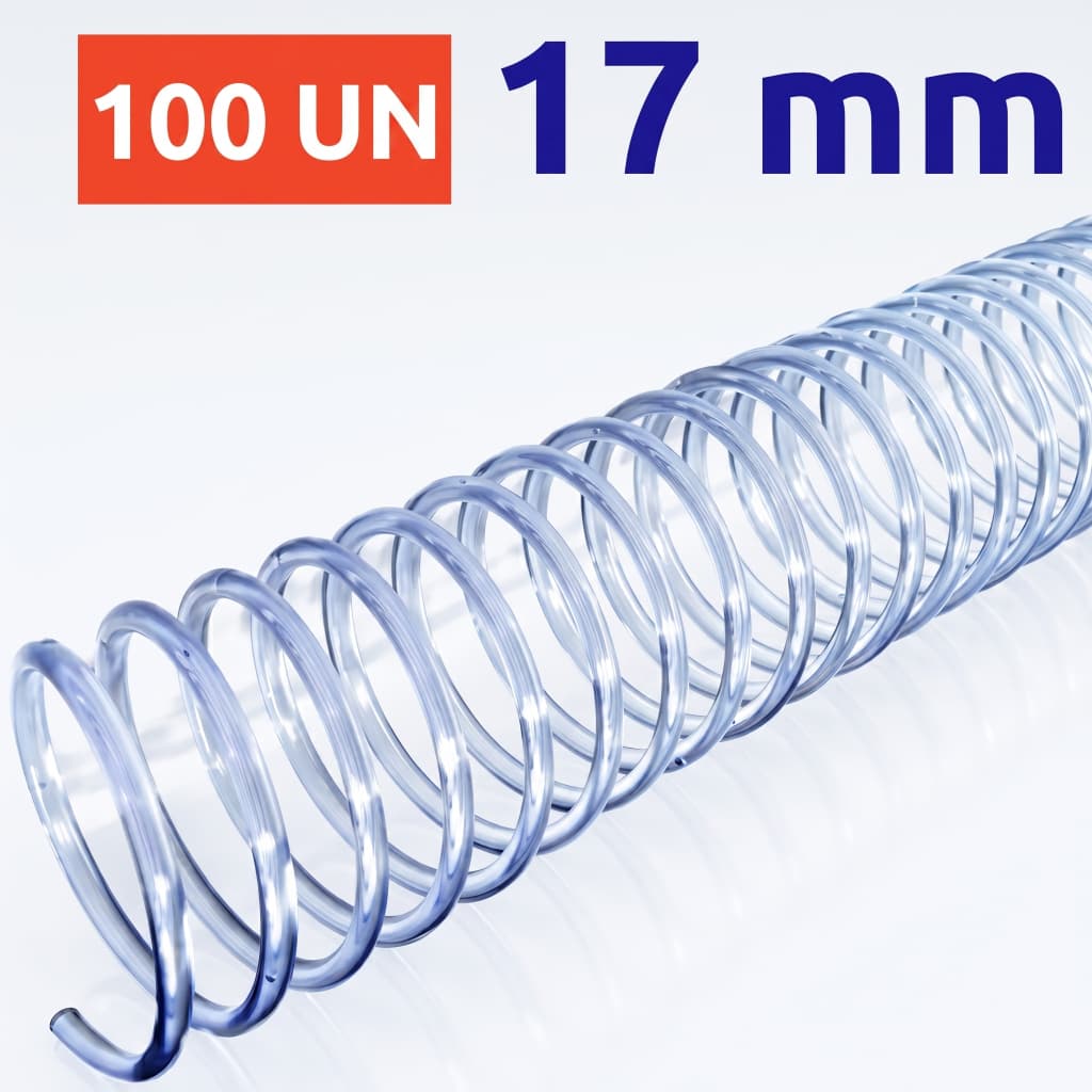 ESPIRAL 17MM CRISTAL PARA 100 FLS, COMBAHAMAS, 100 UN