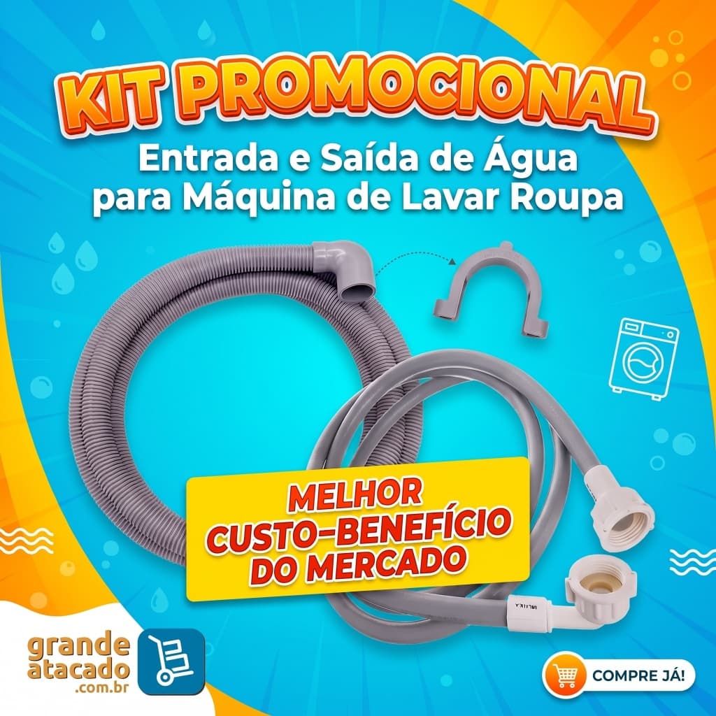 Kit Mangueira Maquina de Lavar Roupa, mangueira de entrada e saída de maquina, Brastemp, Samsung