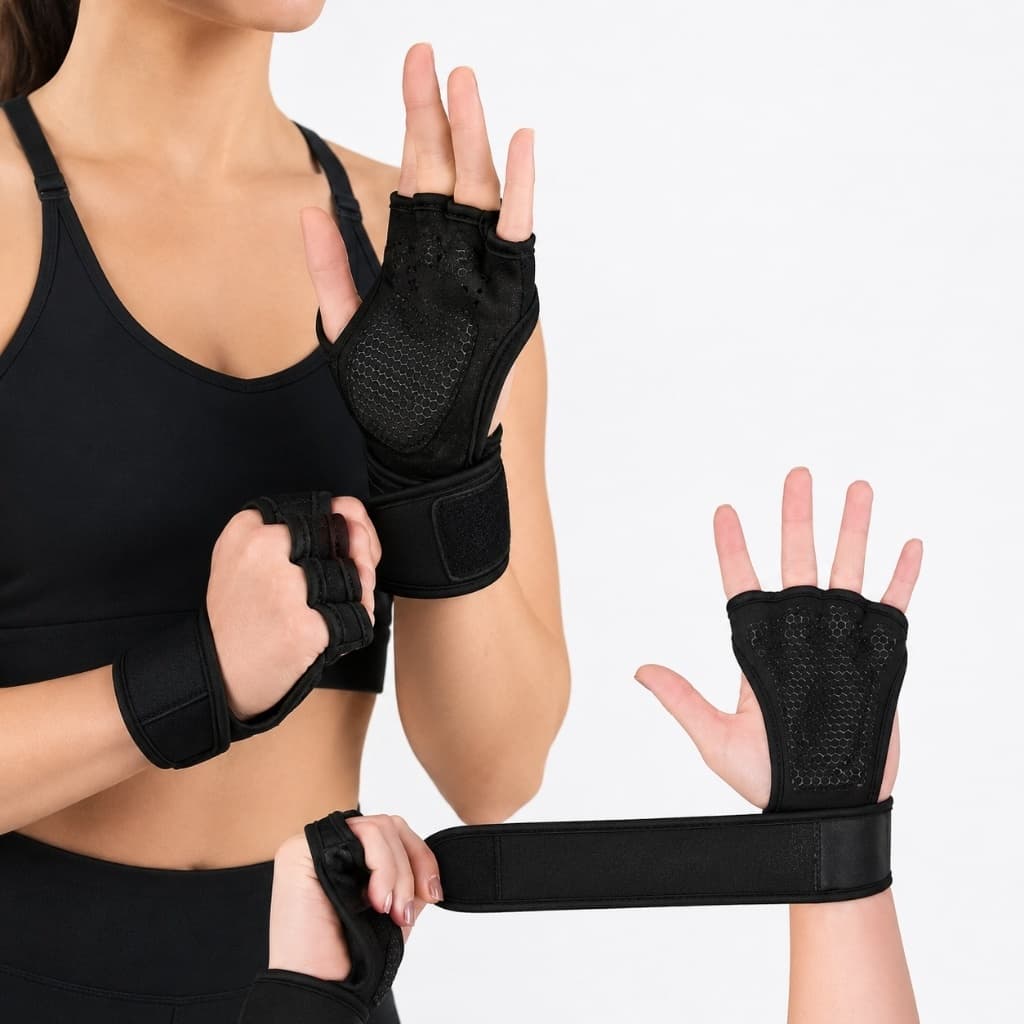 Luva Academia Musculação Antiderrapante Grip Crossfit Levantamento Peso Silicone Munhequeira