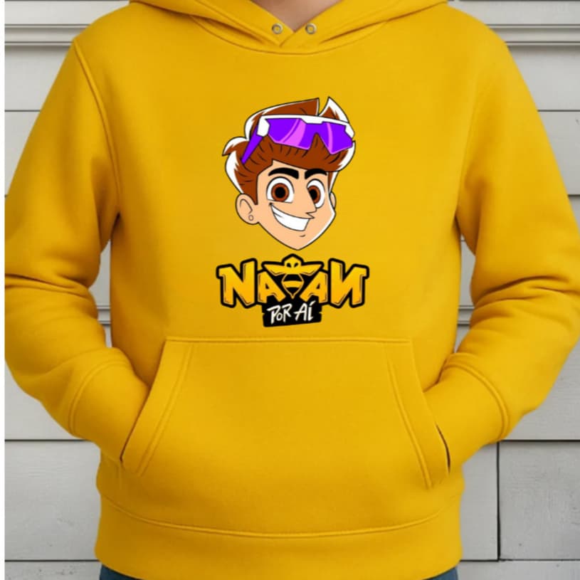 Blusa Moletom  Infantil Natan Por Aí Skate Capuz Bolso Canguru Casaco Inverno Quentinho