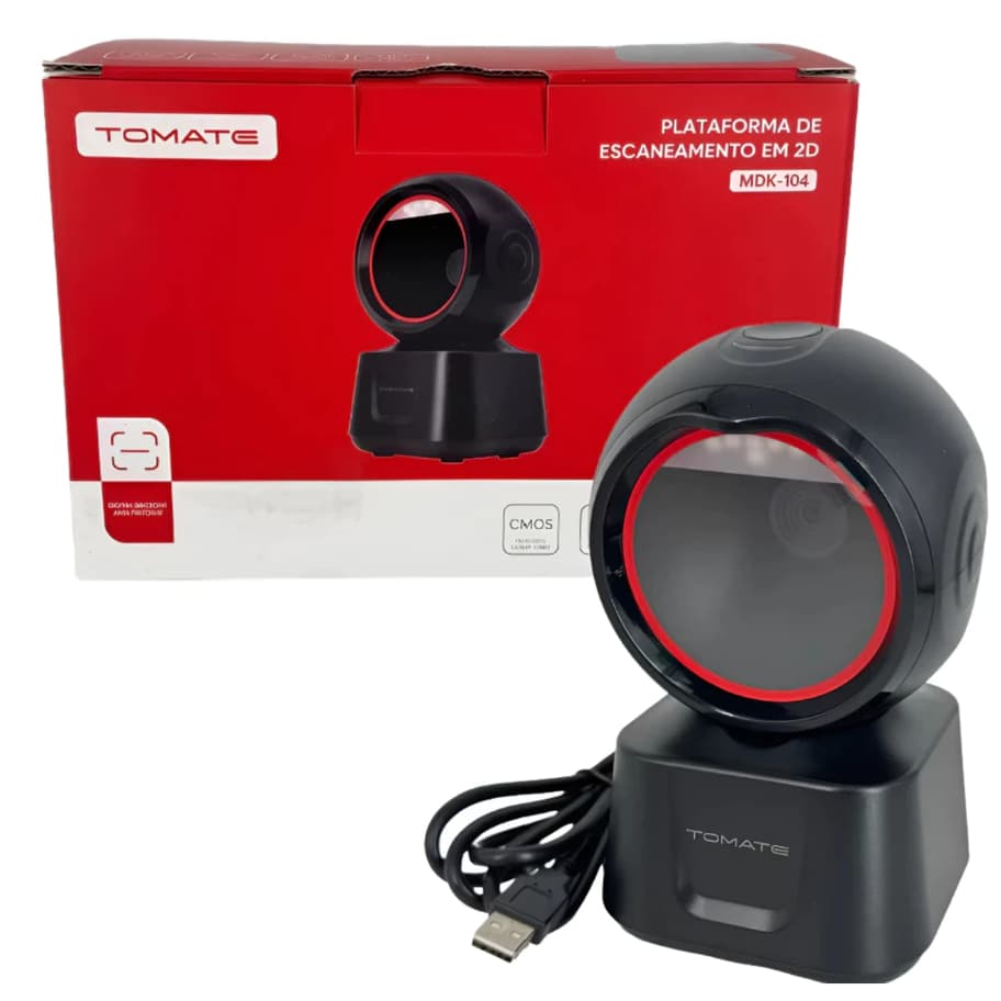Leitor De Código MDK-104 TOMATE De Barras Fixo Pdv Usb 1d 2d Qr Code Leitor Scanner Led Inteligente
