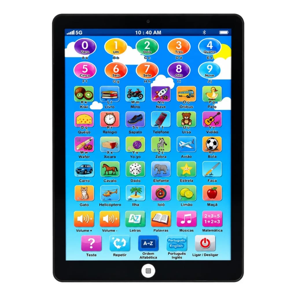 Tablet Infantil Interativo Educativo Alfabeto Números Musicas