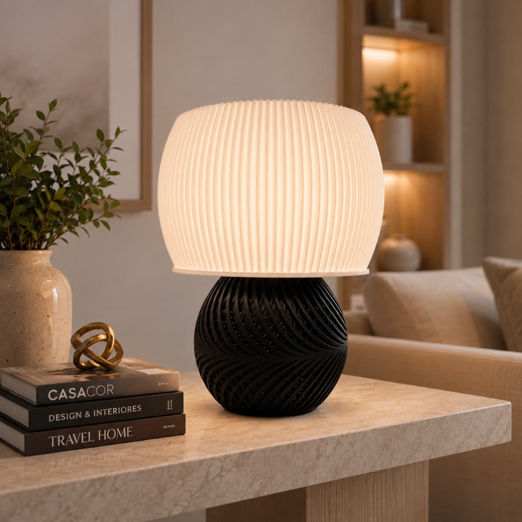Abajur Ávila Luminária de Mesa Moderna Decorativa para Quarto Sala Cabeceira e Escritório, casa, armário cozinha