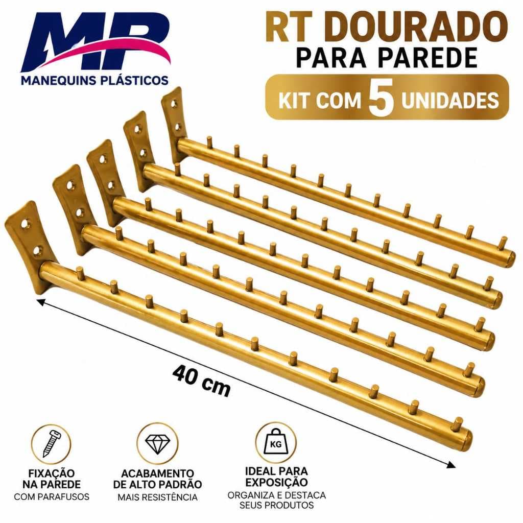 Expositores KIT 05 Arara Rt Para Parede   40 cm Pop