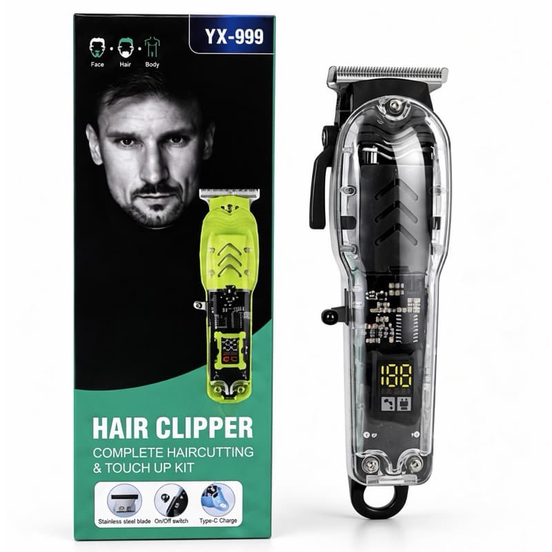 Aparador De  Cabelo e Barba Profissional Smart Lcd Barbeador Elétrico Transparente Sem Fio Para Homens Cores Sortidas