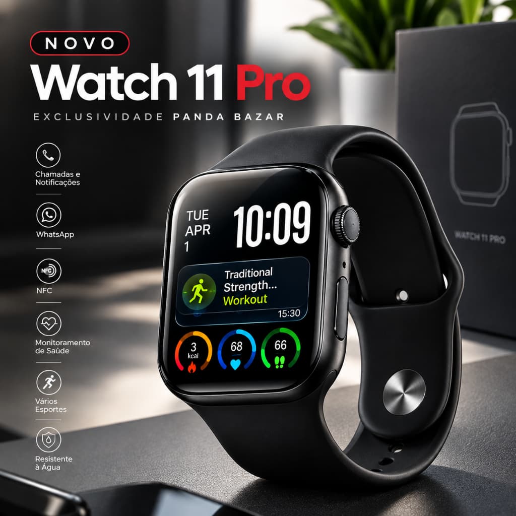 SmartWatch Microwear S11 com Tela AMOLED HD 2.07