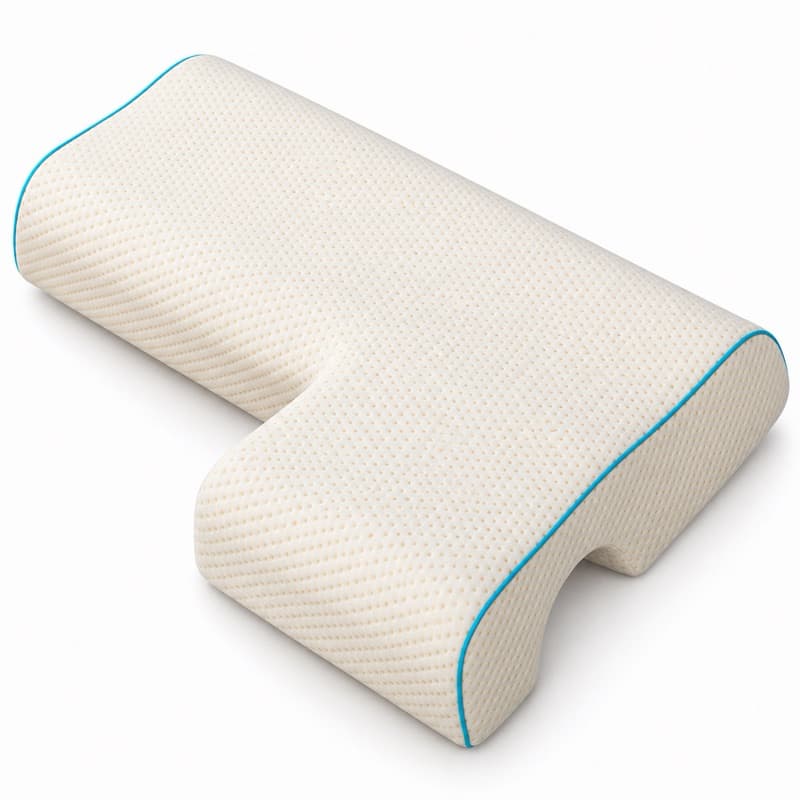 Travesseiro de Conchinha para Casal Memory Foam Ortopédico Lado Direito Apoio Braço Dormir Confortável