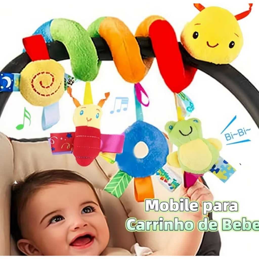 Móbile Centopeia  para Carrinho e Berço Bebê Conforto Brinquedo Sensorial Bebê Recém Nascido
