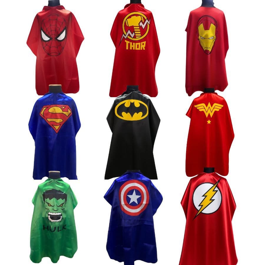 kits capas de barbeiros e cabelereiro infantil p, todas capas são sortidas