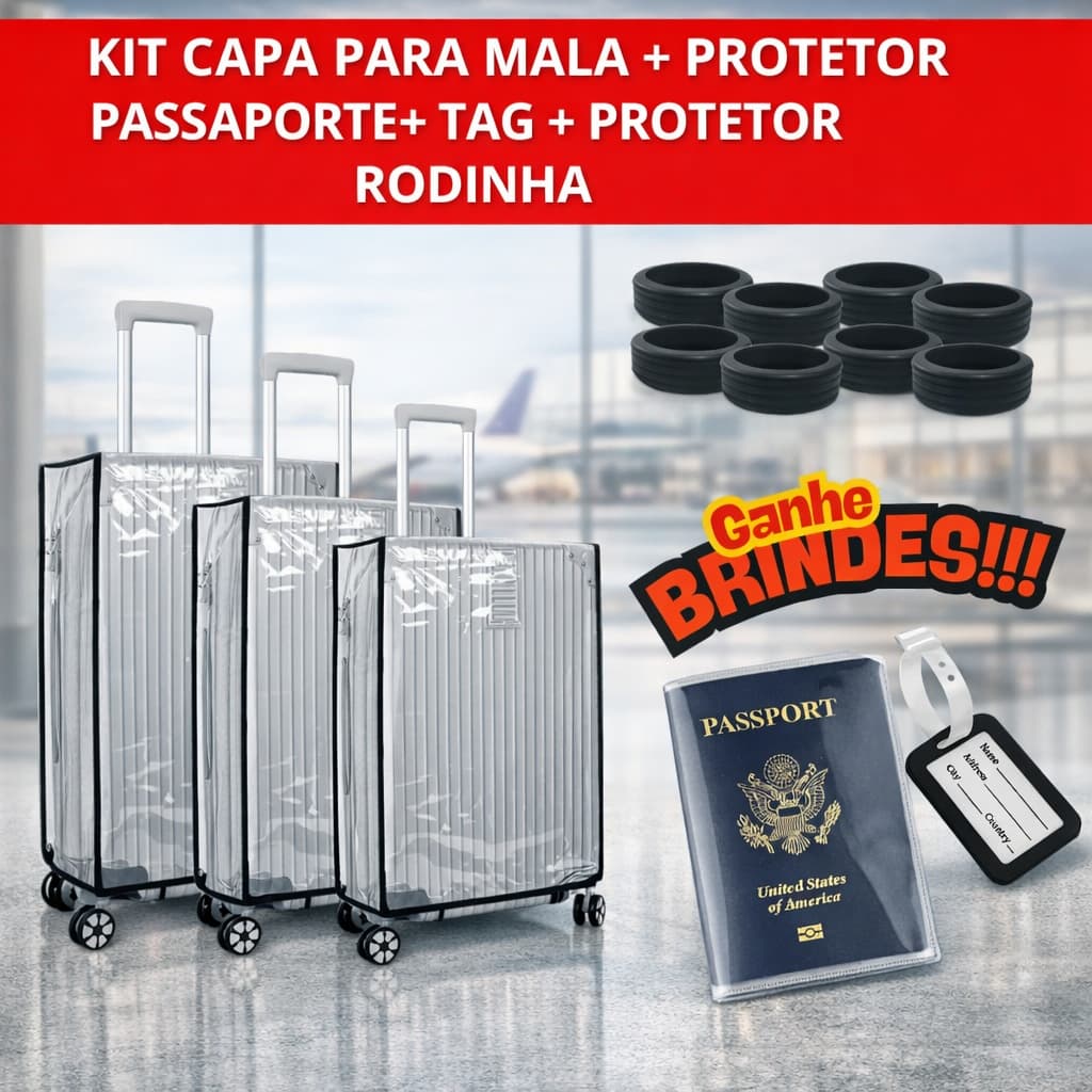 1 a 3 Capa Mala Viagem Transparente PVC Protetor Mala Rodinha Protetora Impermeável Anti Risco