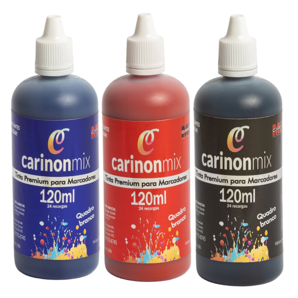 kit 04, 03 ou 01 Un de Tinta para Recarga Marcador de Pincel da Pilot Board Master 120ml Conta Gotas