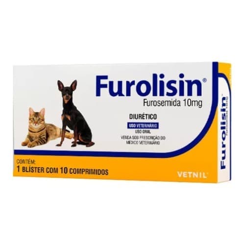 Comprimido Diurético Furolisin com 10 Comprimidos - Vetnil