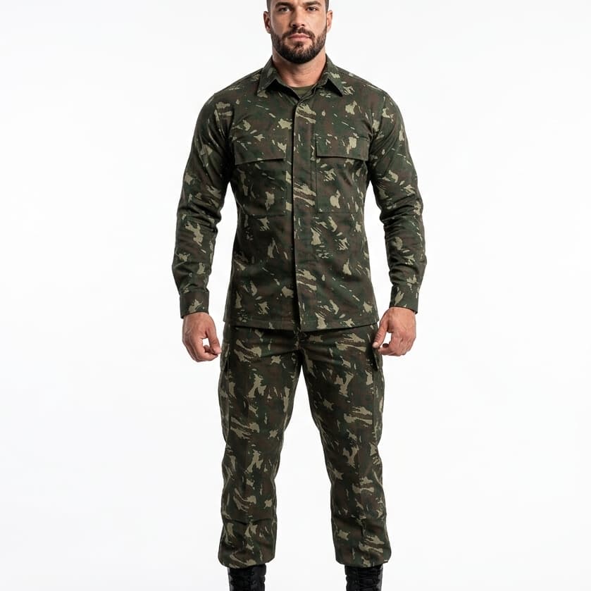 Conjunto Camuflado Gandola e Calça Militar Caça Pesça Airsoft Paintball