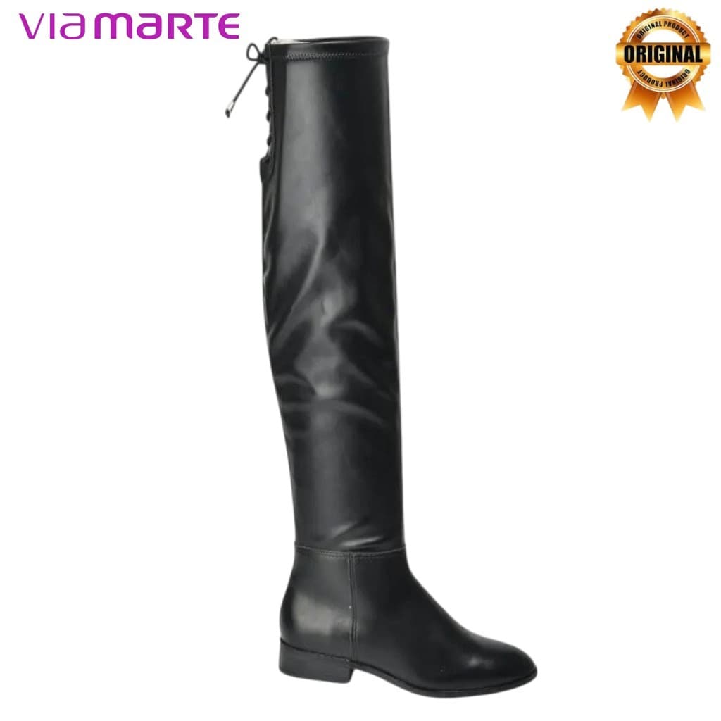 Bota Feminina Via marte Over The Knee Cano Longo Acima do Joelho Salto Baixo Tratorada Confortável