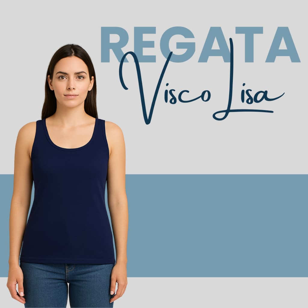 Regata De Visco Lisa Com Elastano Moda Feminina Verão 527A-A