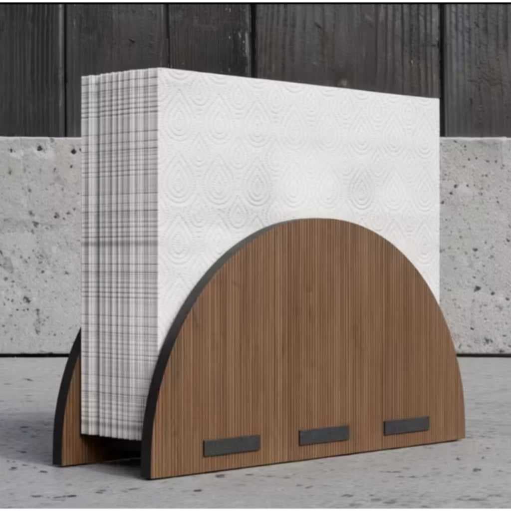 Kit Porta Guardanapo de Mesa Decorativo Meia Lua Em MDF Decoração De Casamento Aniversário Buffet