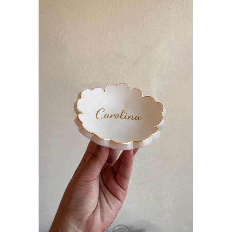 porta jóias Bowl com nome porta joia do dia lembrança para madrinhas porta jóias flor personalizado