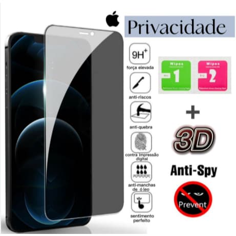 Película 3D Privacidade Anti Spy iP  ( XR / 11 ) Preta