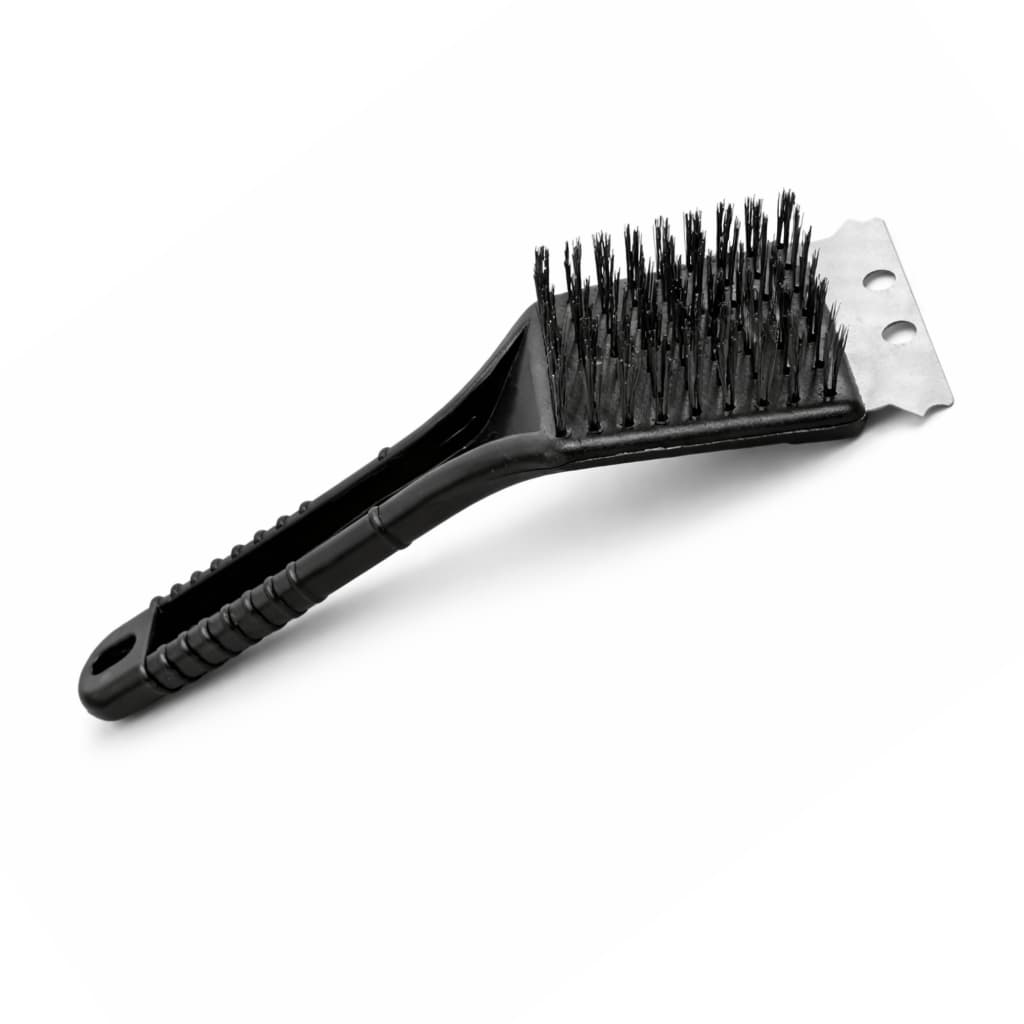Escova Limpa Grelha Cerdas de Aço Original Limpa Grelha de Churrasqueira com Raspador