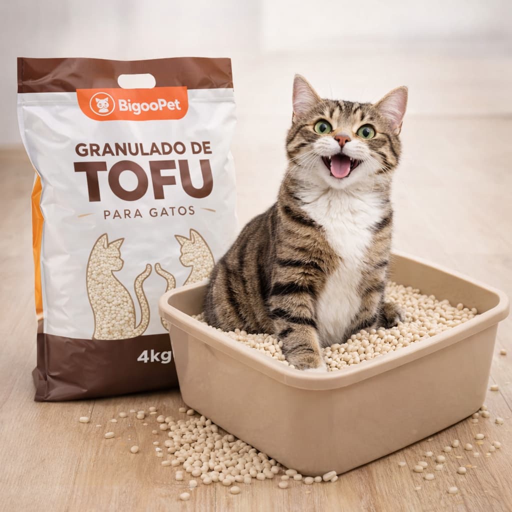 Granulado de Tofu para Gato Biodegradável PREMIUN 4KG - Torrões Firmes - Descarte no Vaso