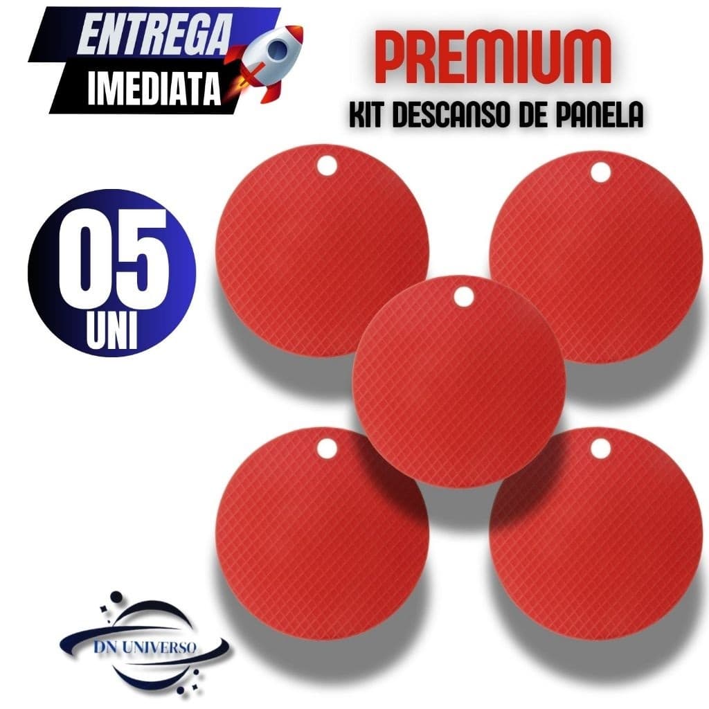 Descanso de Panela em Silicone KIT 5  tamanho 18cm - Proteção para Mesa