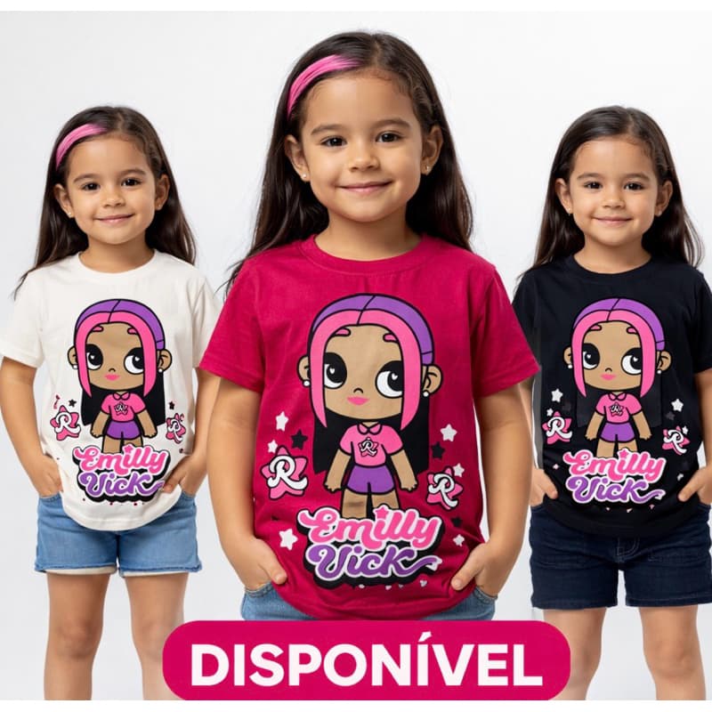 Blusa infantil Emilly Vick Menina Blogueirinha Algodão