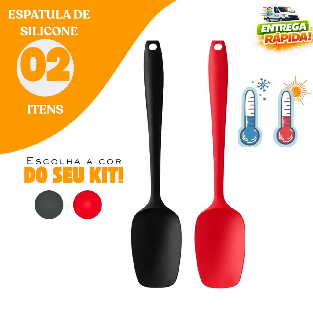 Kit Espatula Multiuso Pão Duro Silicone Casa Cozinha Buffet Restaurante Confeitaria Páscoa Chocolate
