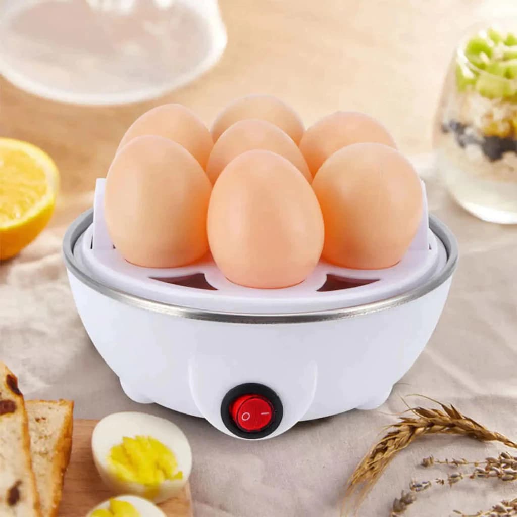 Cozedor de Ovos Elétrico Automático 7 Ovos Fácil de Usar Compacto