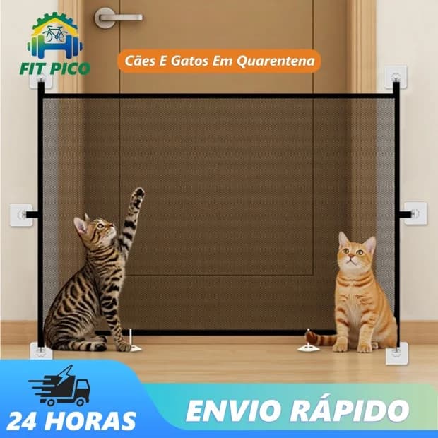 Screen Gate Tela Portão Retrátil Barreira Separador de Proteção para Cachorro Gato Bebê Cerca Ajustável Anti-pulo