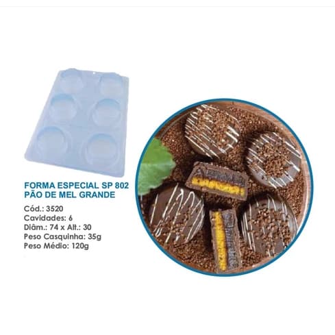 Forma Bwb Sp 802 Pão De Mel Grande Silicone 3 Partes Profissional Cod-3520-3685 (Sp Especial)