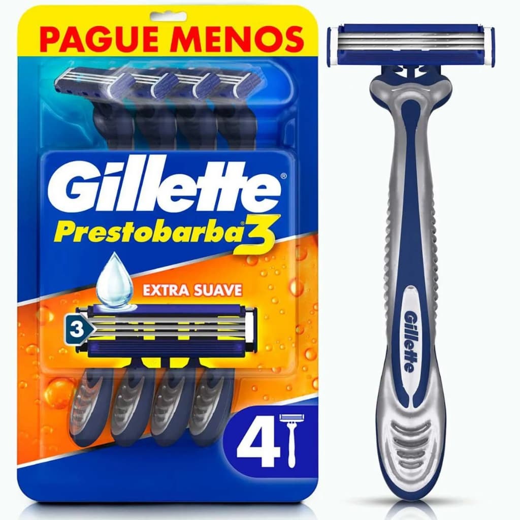 Aparelho de Barbear Descartável Gillette Prestobarba 3 com 4 unidades PROMOÇÃO