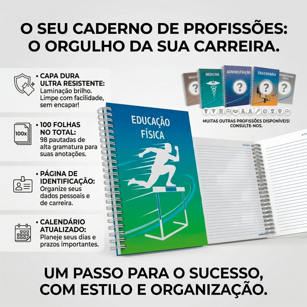 Caderno de PROFISSÕES 100fls capa dura