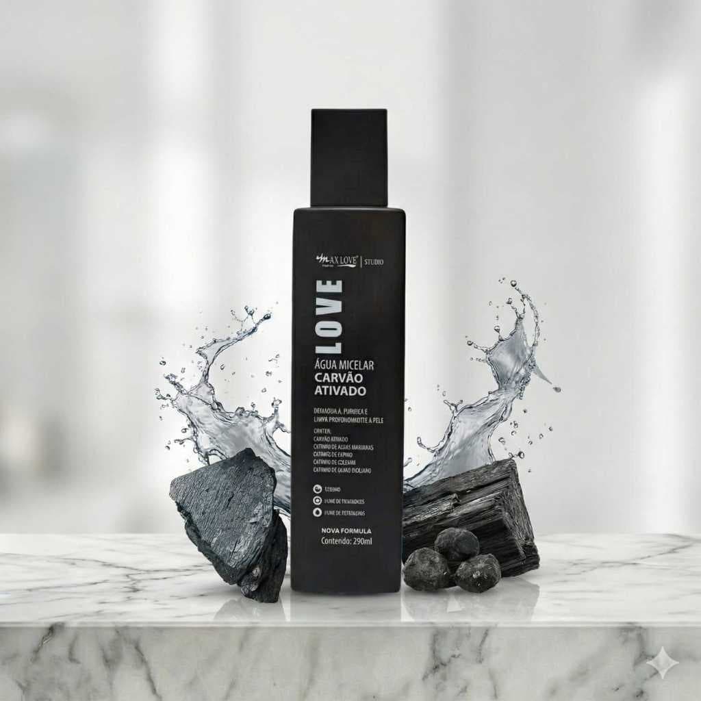 Água Micelar Carvão Ativado 290ml - Max Love