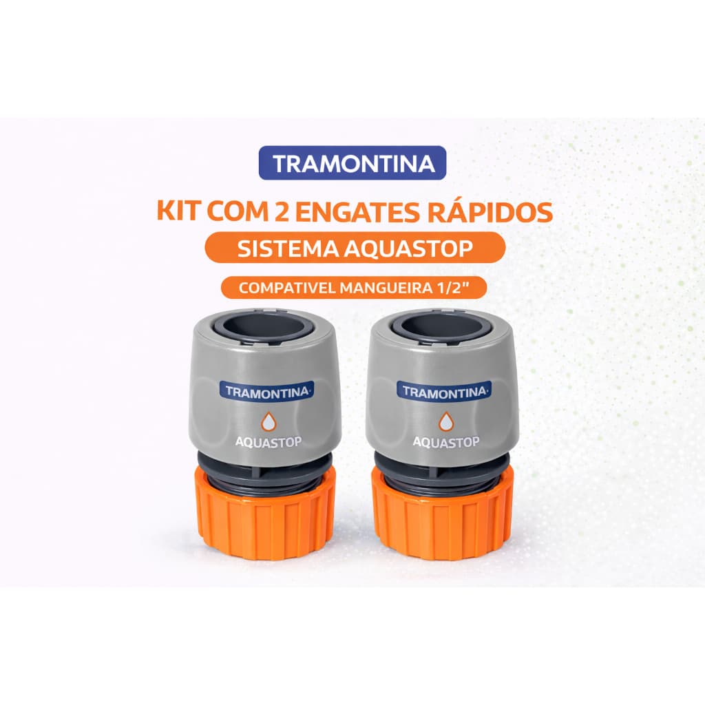 Engate Rápido Tramontina Aquastop 1/2" Conector Pino Bico Torneira Mangueira Jardim Irrigação -Àgua-