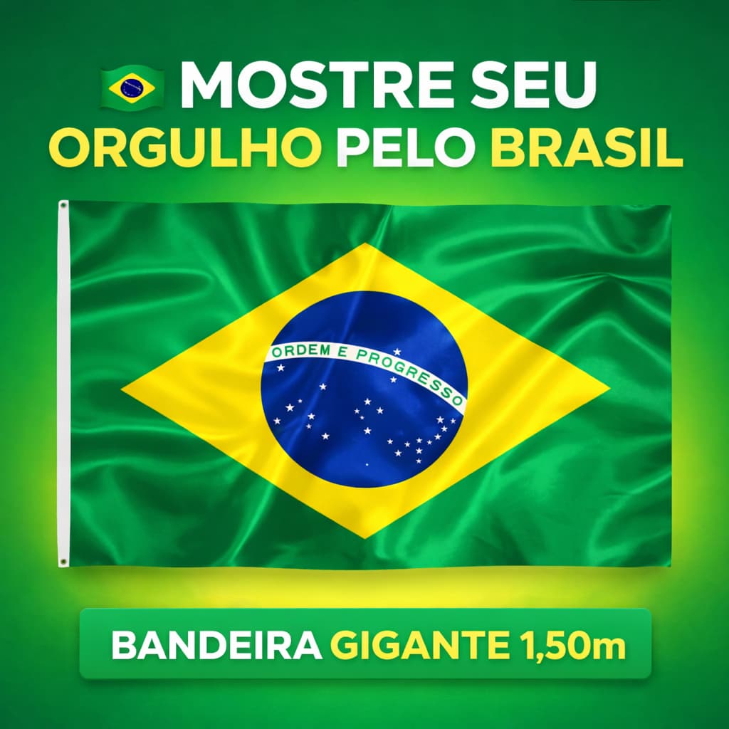 Bandeira do Brasil Grande 1,50m x 0,90m Copa do Mundo Torcida Futebol Seleção Decoração