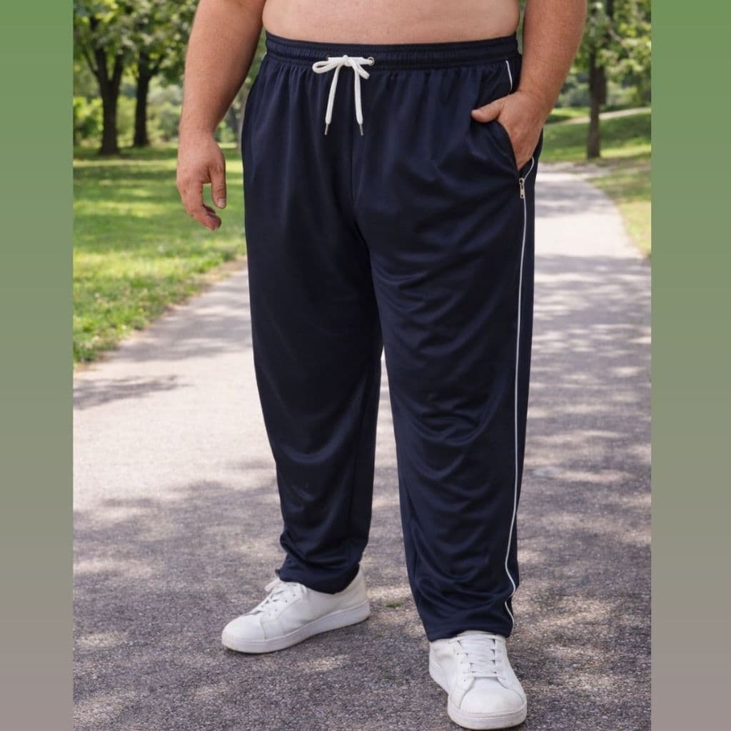 Calça  Masculina Tamanho Plus G1-G3 Poliéster Chimpa Flanelado Grosso Bolso e Zíper P/Casual-Treino-Academia-Trabalho