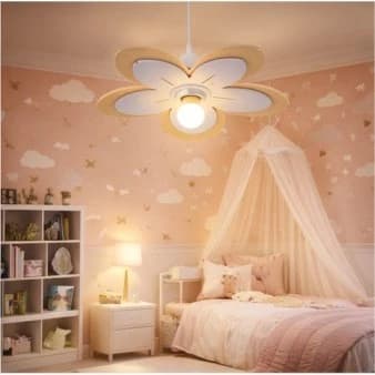 Lustre Infantil Flor - Lustre Para Quarto Infanti - Amarelo e Branco