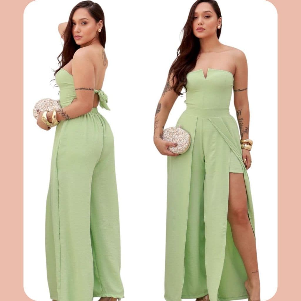 Macacão Feminino Longo Elegante com Fenda – Tecido Duna Premium