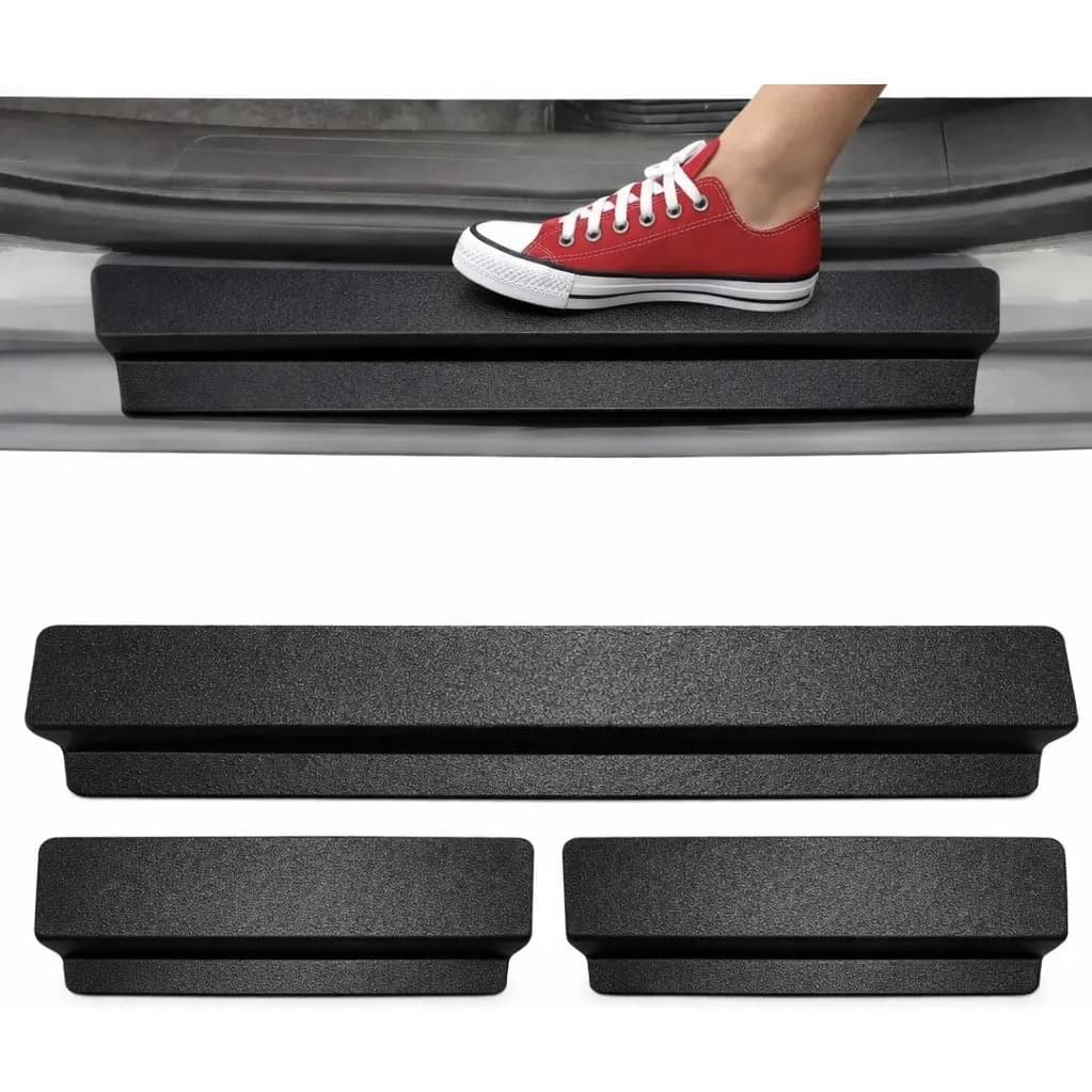 Adesivo Soleira Proteção Porta Preto Black Poroso 4 Portas