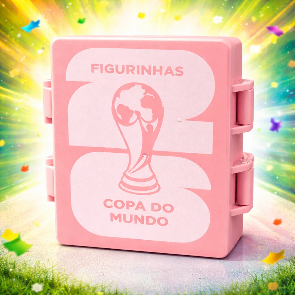 Caixa Organizadora de Figurinhas Copa 2026 | Porta Figurinhas Álbum da Copa | Guardar Figurinhas