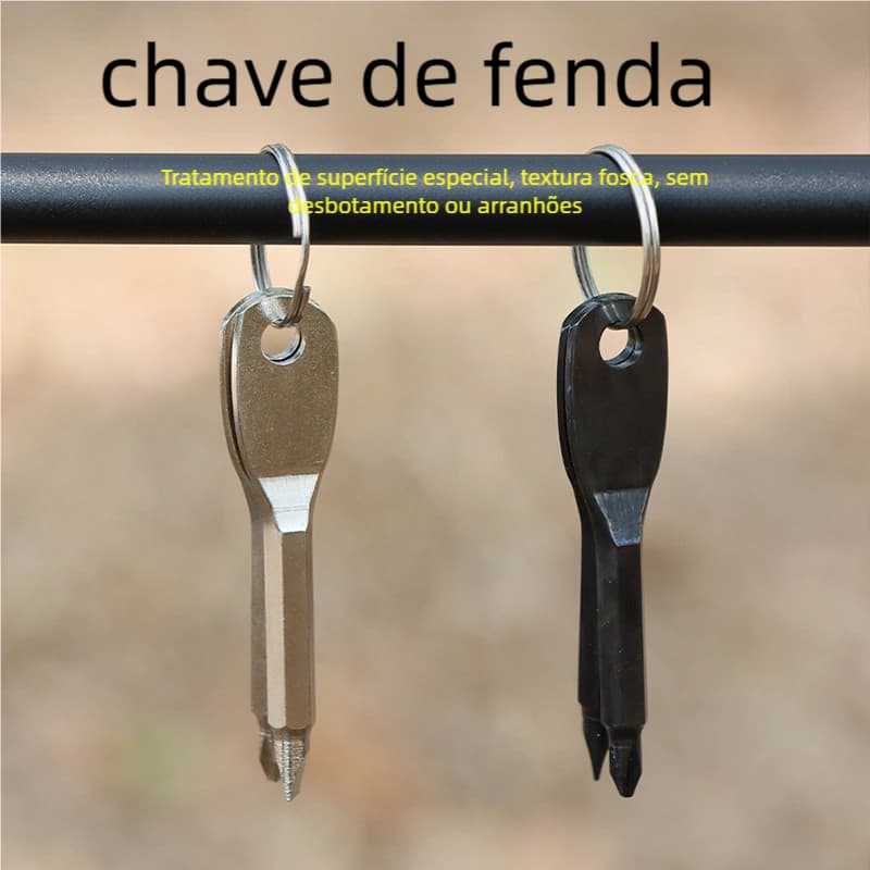 EDC Chaveiro Multifuncional: Chave Fenda Philips, Tool Portátil para Camping