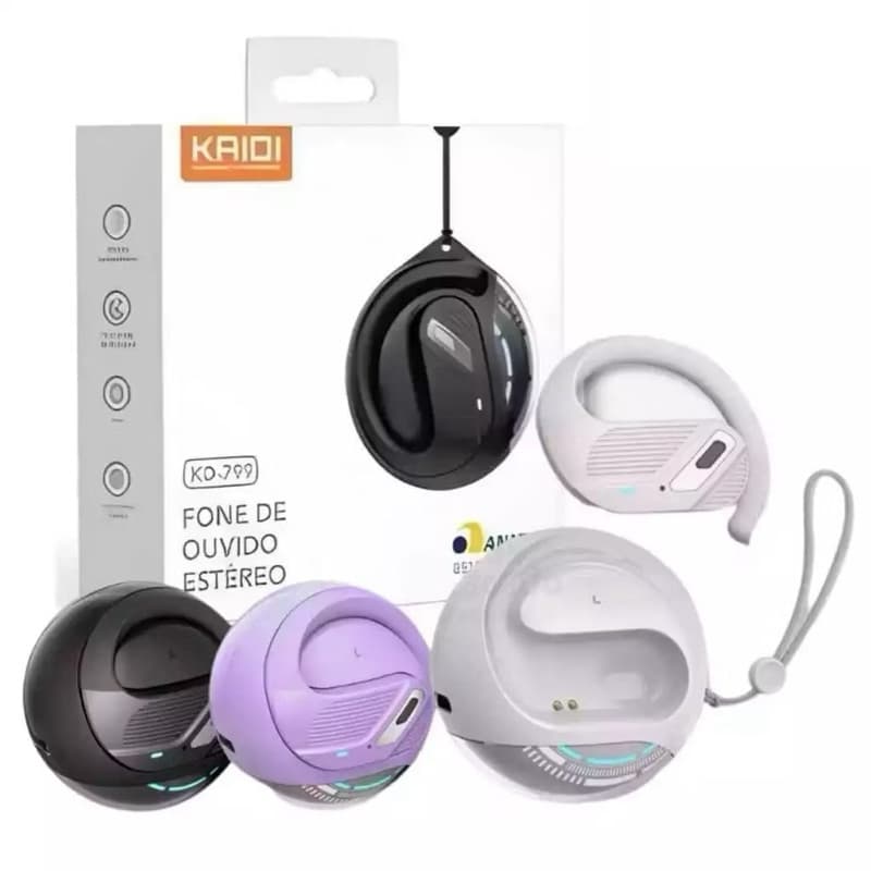 Fone De Ouvido Sem Fios Bluetooth Kaidi Kd-799 Touch Condução Ossea