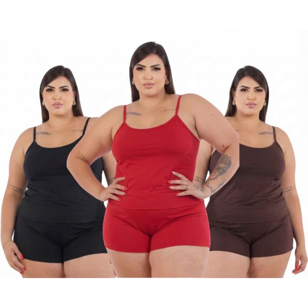 Kit 3 Pijama Baby Doll PLUS SIZE Short Doll MICRO Feminino Noite Fresquinho Qualidade Premium