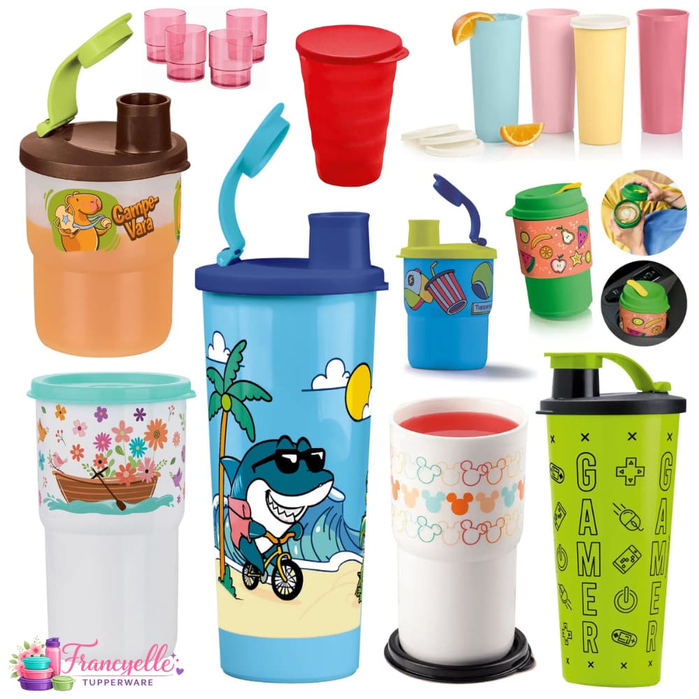 Copo Xícara Caneca Tupperware Original - Várias Cores e Modelos com e Sem Bico