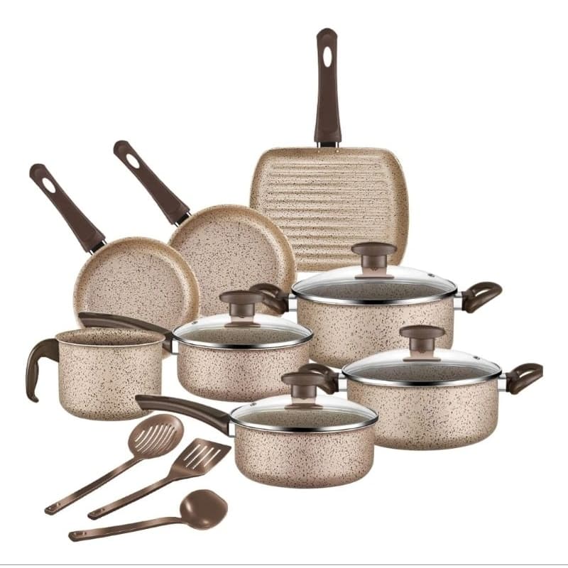 Jogo De Panela 11 Peças Antiaderente Tampa Cozinha Bianco Bianco