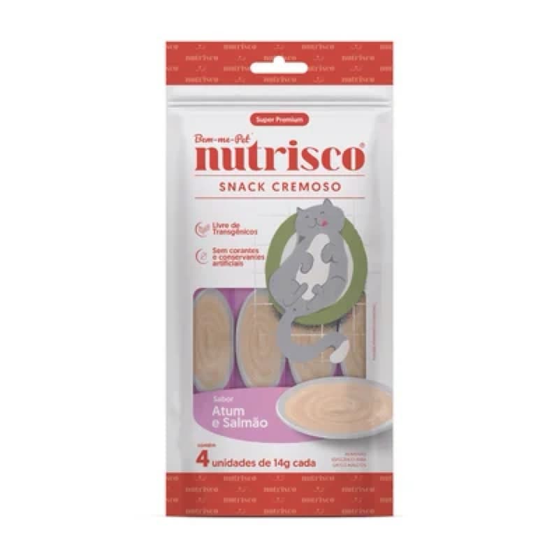 Snack Cremoso Petisco Nutrisco Para Gatos Sabor Atum e Salmão