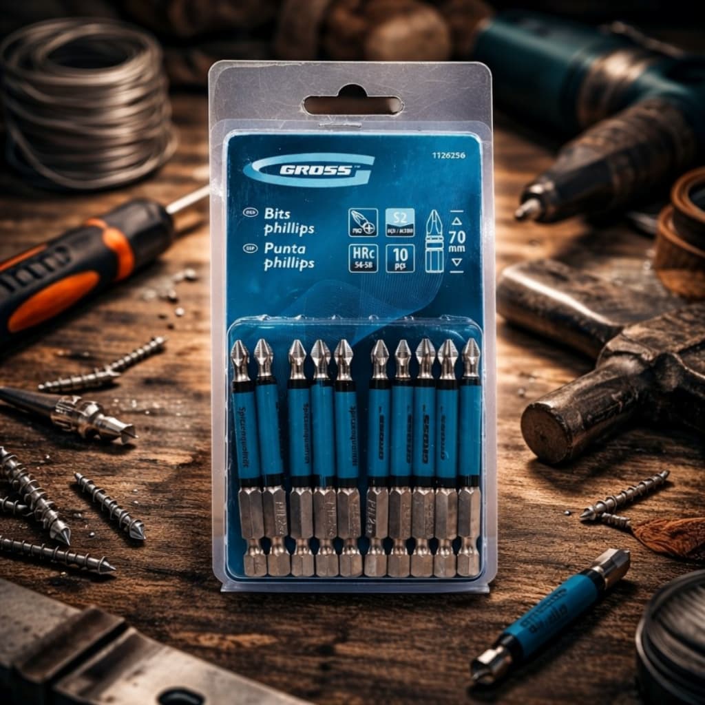 Ponta Bits PH2 70mm Kit 10 peças Ponteira Magnética Antiderrapante Parafusadeira Aço S2 Gross