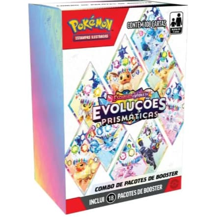 Combo de Pacotes de Booster Box Evoluções Prismáticas Pokemon Combo 18 Pacotes